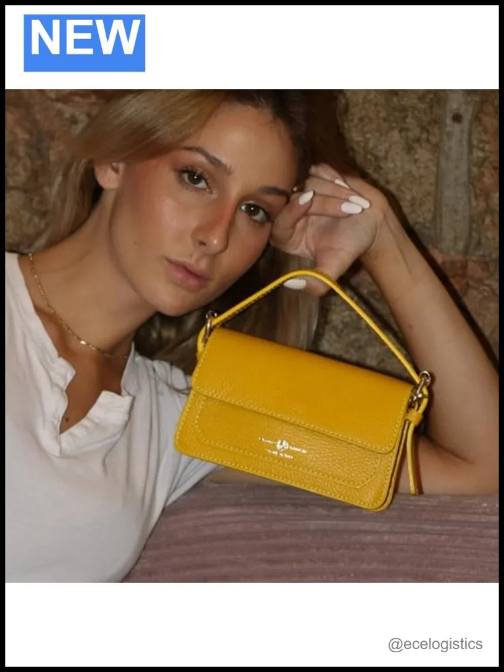 Italian Leather Crossbody Bag with Detachable Chain Strap, Clutch